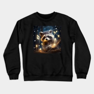 Raccoon Christmas lights Crewneck Sweatshirt